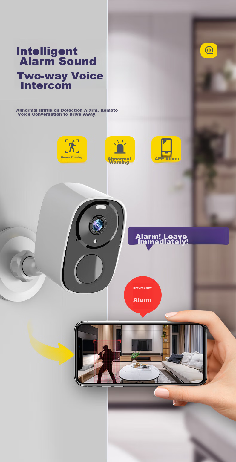 Boorgeel Wireless Home Security Camera, No Wiring Required, AI Doorway Monitoring with Built-In Battery, Rechargeable WiFi Indoor/outdoor Surveillance, Waterproof, Remote Two-Way Audio, Night Vision, Magnetic Mounting, No Drilling Required 7