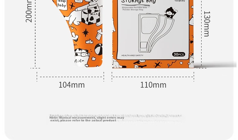 Taoqibaby Disposable Milk Powder Storage Bags, Portable Thick Leak-Proof Containers for Milk Powder Dispensing, 30 Pieces 36