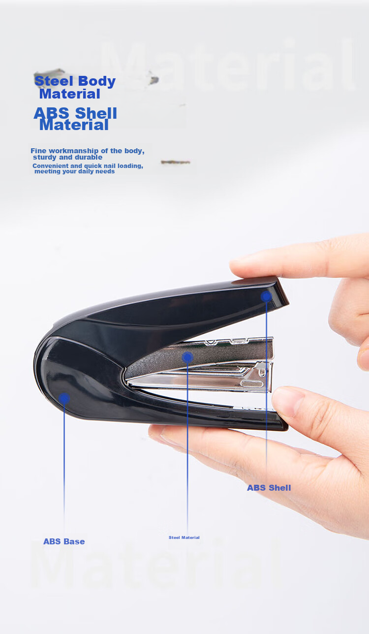 Deli (Deli) 20-Page Small Effortless Stapler, Compatible with #12 Staples, Office Supplies, Black 0421 (Staples Not Included) 2