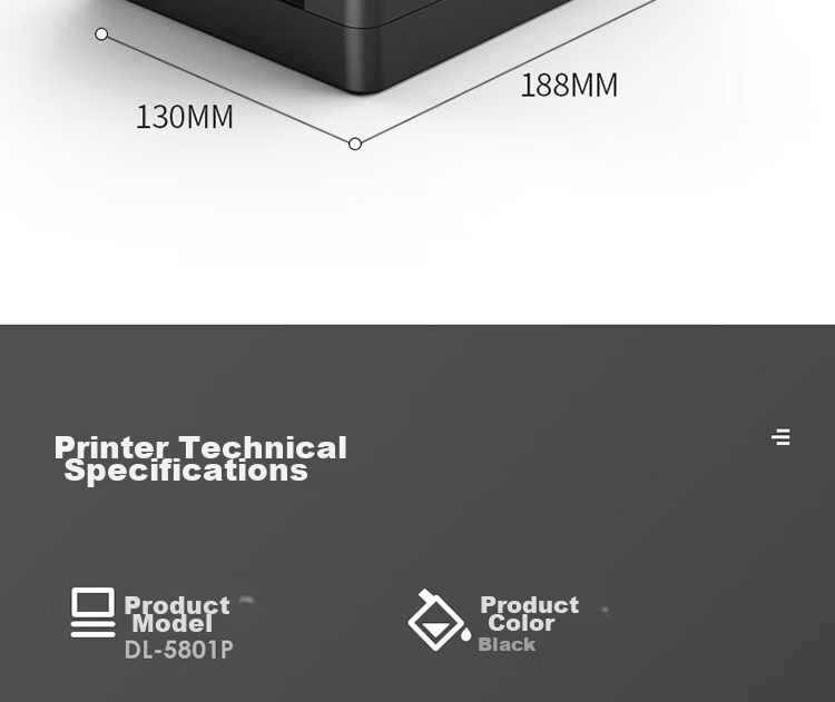 Deli DL-801P(NEW), Jingdong, Takeout Thermal Receipt Printer, Supermarket Retail Catering Milk Tea Shop Meituan Wolemei, 80mm Receipt Printer USB Model 20