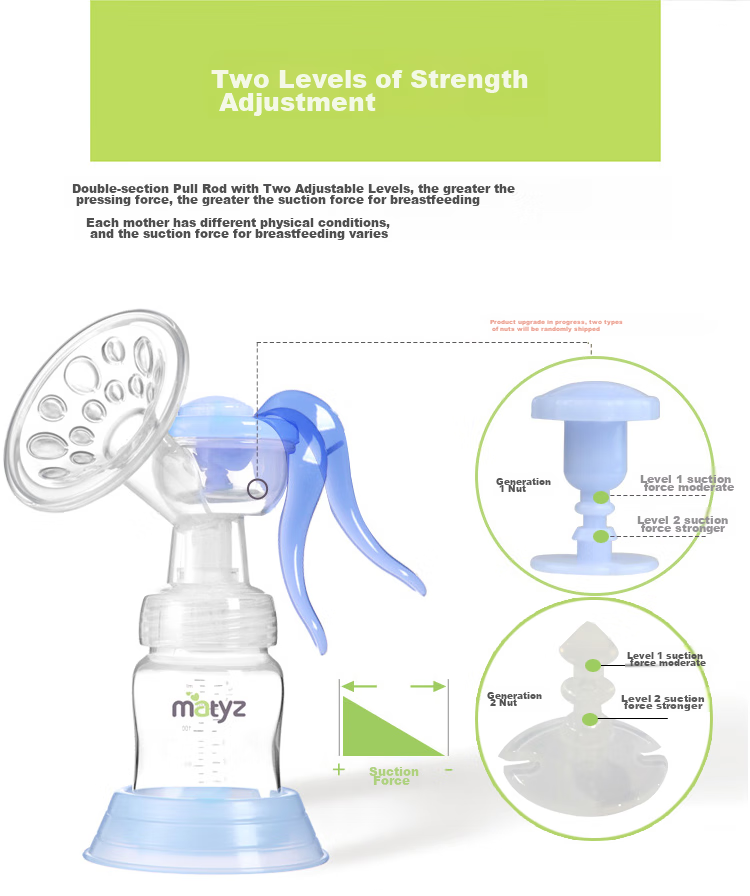 Matyz Manual Breast Pump, Portable Breast Massage Pump for Breast Milk Extraction, MZ-0919 Breast Pump 2