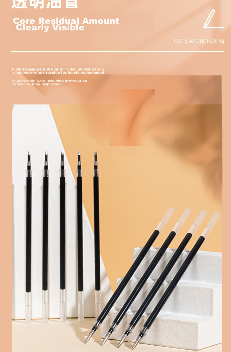 Deli Large Stroke Neutral Pen Refills, Signature Pen Refills, Bullet Tip 1.0mm, 20 Pieces/box, 6937 Black, Gaokao Exam 8