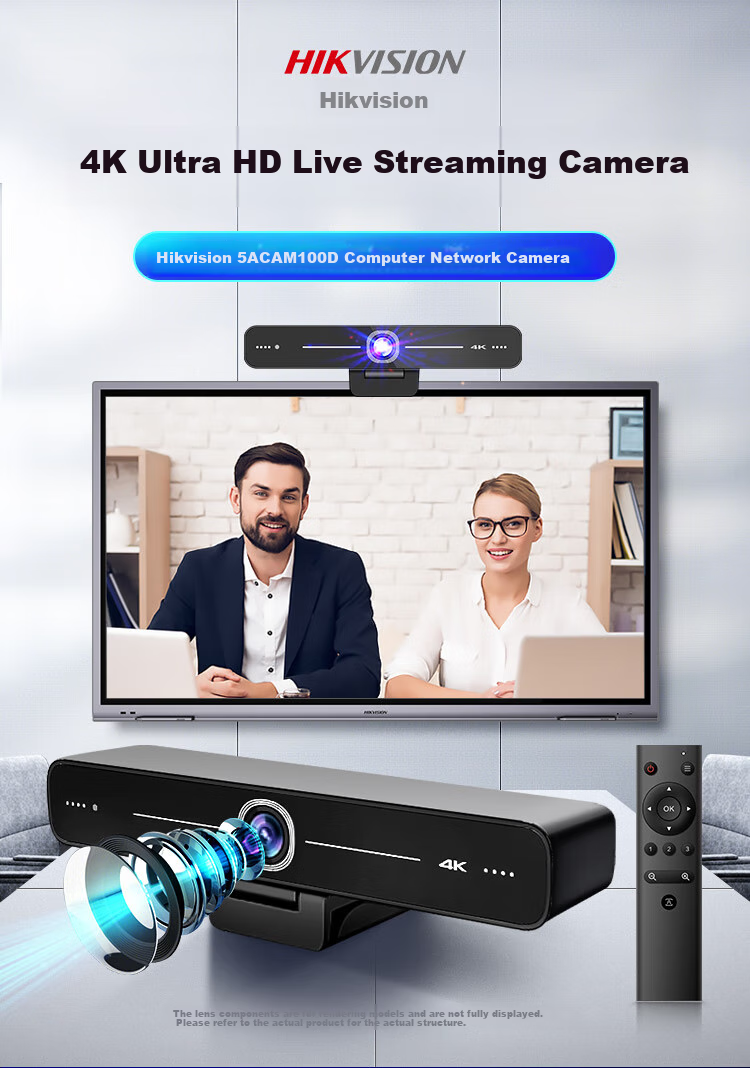 HIKVISION Video Conference Camera Live Streaming, 8 Million Pixel 4K Ultra HD with Microphone, External Tablet Laptop Office Meeting Solution D5ACAM100D 3