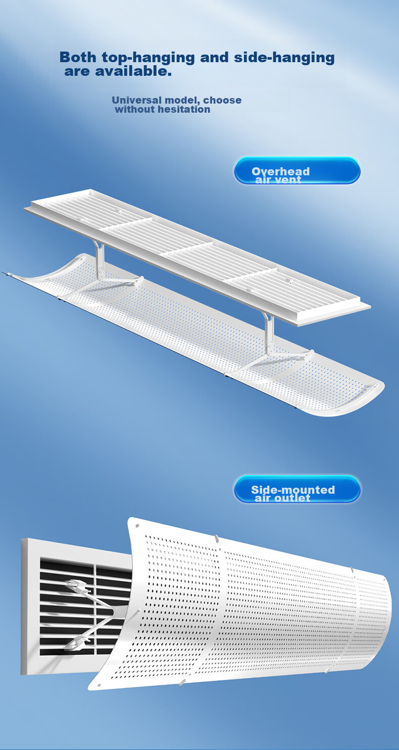XIAOHUANGHOU Central Air Conditioning Wind Deflector, Anti-Direct Blowing No-Drilling Water Condensation Design, Gentle Wind Guide Cover, 90cm 5