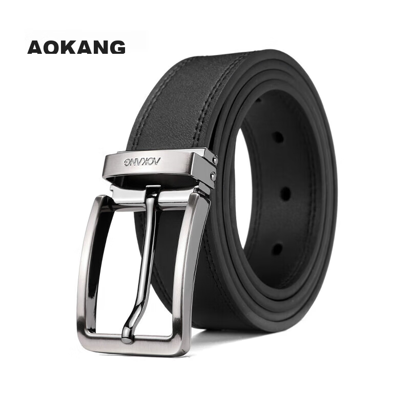 Aokang Men's Leather Belt, Business Pin Buckle Waistband, Casual Trouser Belt, Birthday Gift for Husband