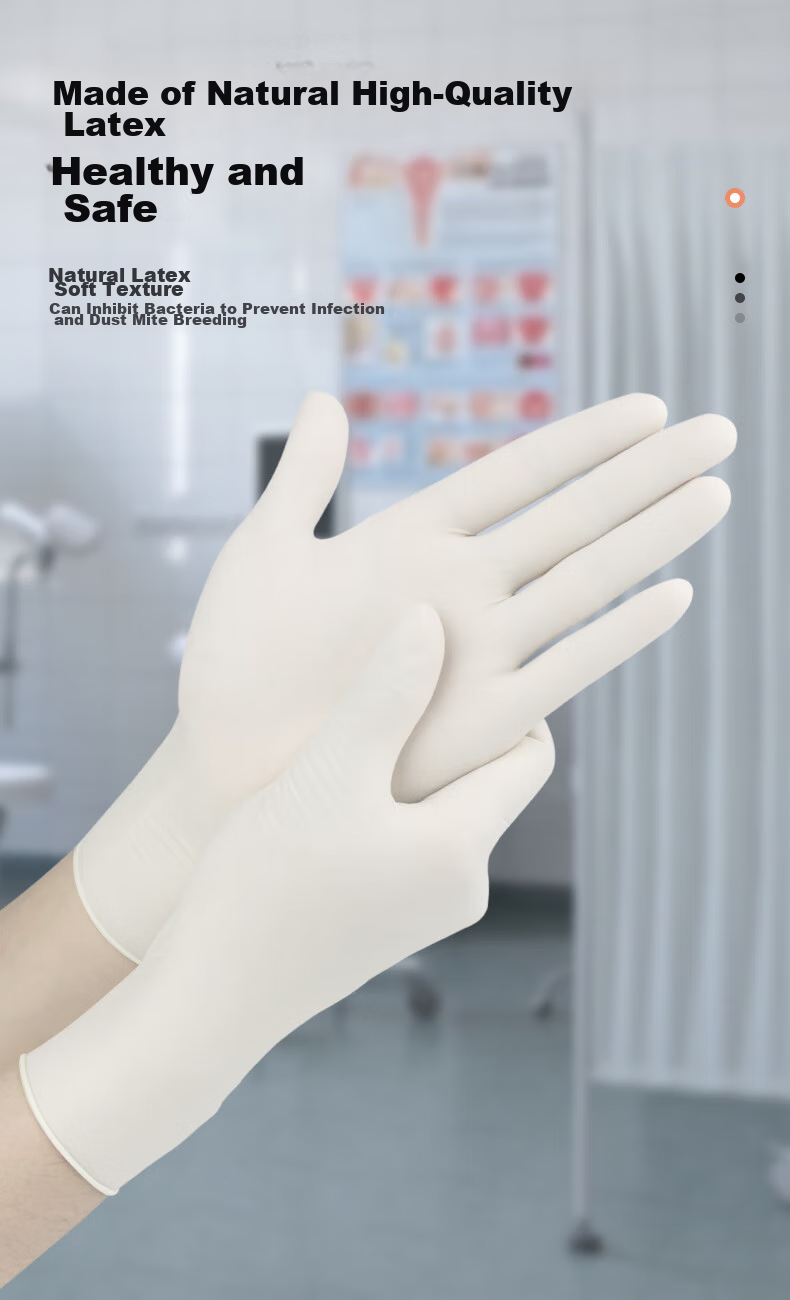 Jiazhanli Disposable Latex Gloves, Thickened, for Scientific Research And Laboratory Use, 100 Pieces/box, Powder-Free, Size S 6