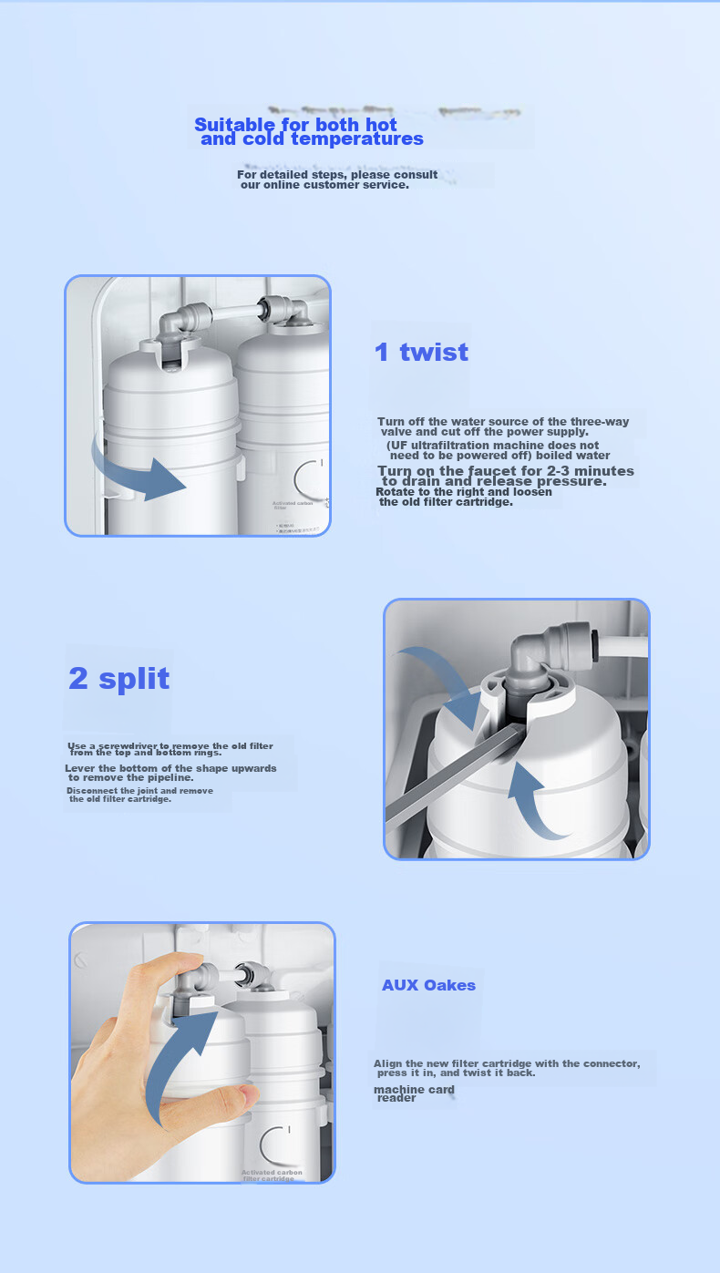 Midea Water Purifier Filter Cartridge - Suitable for Ultrafiltration (MU131A-5), MU136A-4 Water Purifier Universal - M6 Series - UF Membrane Cartridge 5
