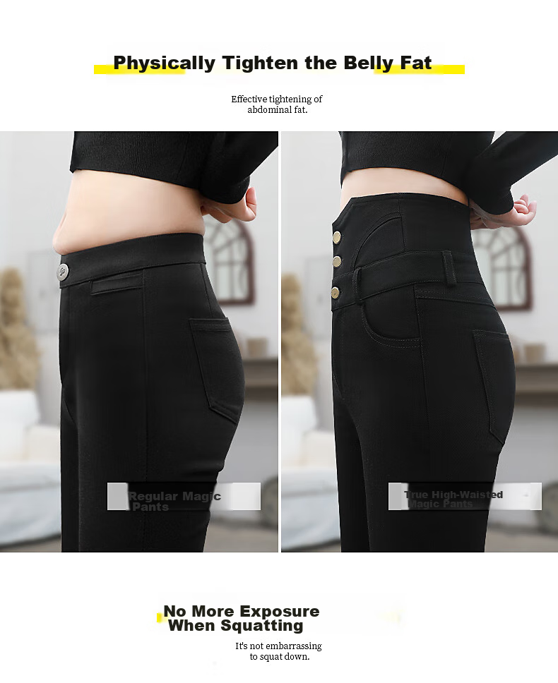 LangSha High-Waisted Black Leggings for Women, Elastic Slim-Fit Pants for Spring And Autumn Wear, Thin Pencil Skirt Tights 3