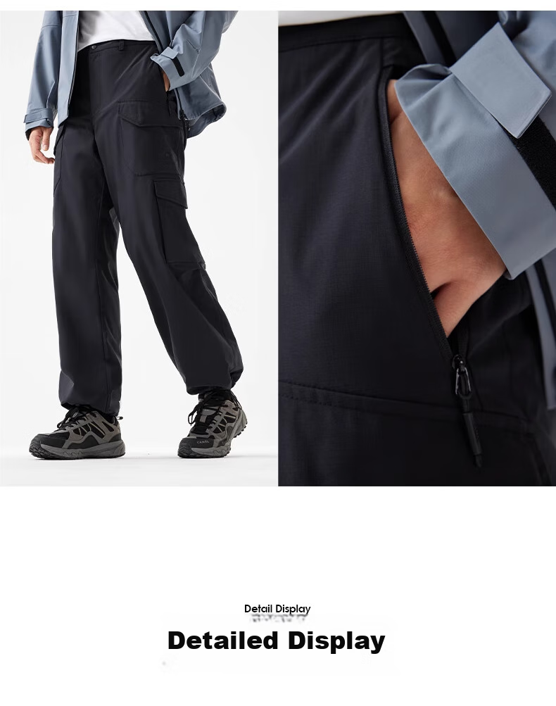 CAMEL [Wang Junkai Style] Men's Wide Straight Leg Fleece-Lined Outdoor Functional Cargo Casual Pants 8803 27