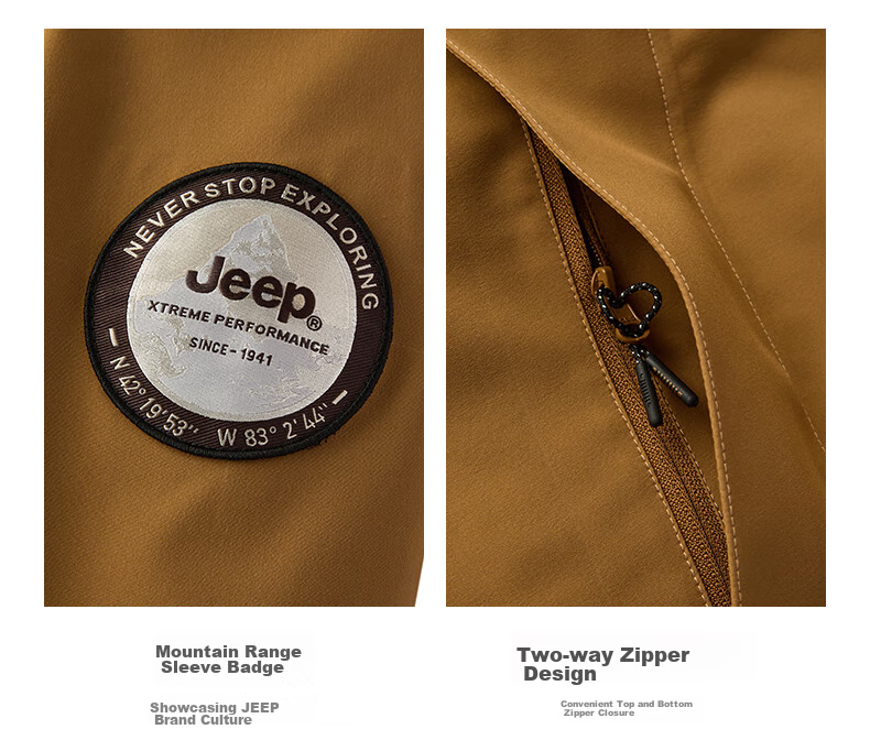 Jeep Men's And Women's Three-In Outdoor Hardshell Windproof Waterproof Mountaineering Jacket, Detachable Fleece-Lined Coat, Jungle Gree 37