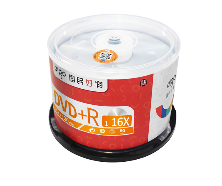 Aigo DVD+R Discs, 16x Speed, 4.7GB Capacity, Blank Discs, Printable, 50 Pieces in A Barrel, Video Data Backup, Stable Recording 6