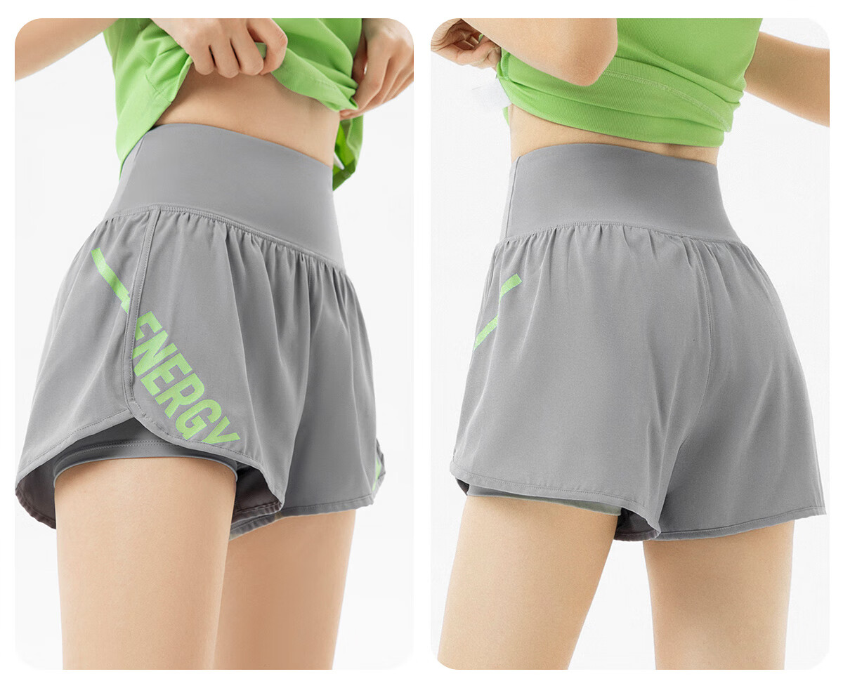 361° Women's Sports Fitness Yoga Shorts, Summer Lightweight, Faux Two-Piece Design, Breathable Outdoor Cycling Running Shorts 31