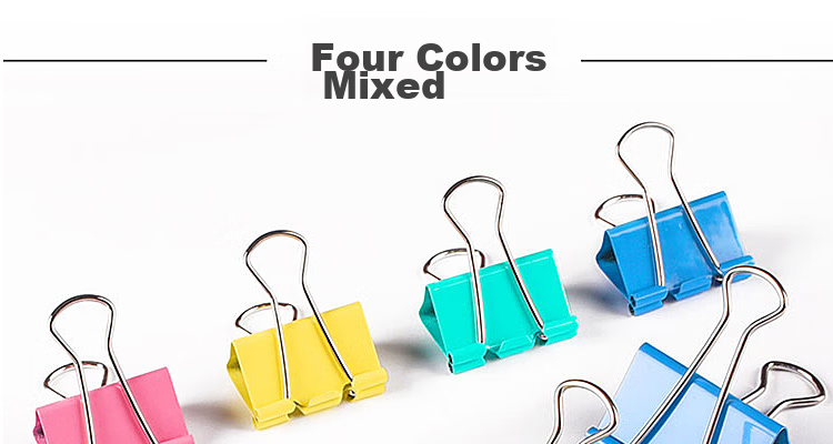 DiLe Premium Series, 24 Pieces, 41mm Colorful Long Tail Clips, Metal Bill Clips, Binder Clips, Office Stationery, Large Size 2644 14