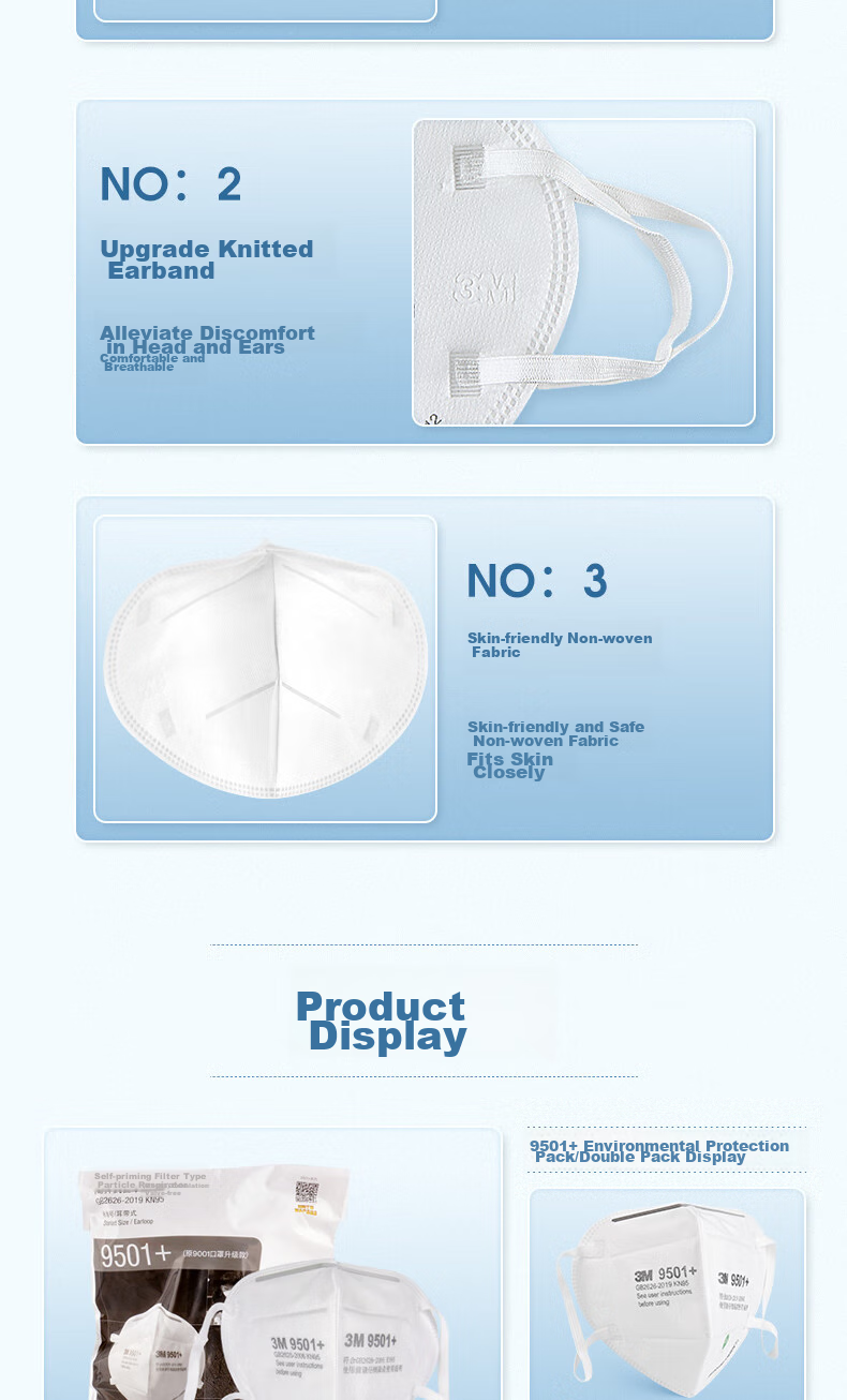 3M 9505+ Dust Mask, Splash-Proof Mask, KN95 Anti-Smog Mask, Dust And Particle Protection, Neck Strap Style 8