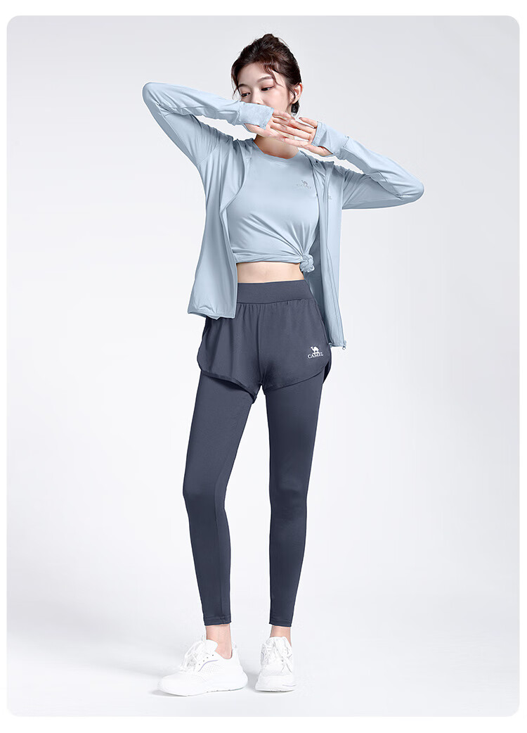 CAMEL Yoga Outfit Set for Women, Morning Run Outdoor Sportswear, Slim-Fit Breathable Fitness Wear, Five-Piece Set YK22255493 25