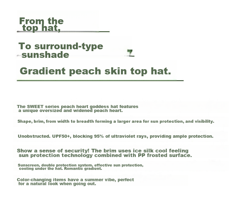 VVC Sun Protection Hat for Women, Sun Visor, UV-Resistant Wide-Brimmed Bucket Hat, Gradient Gray 18