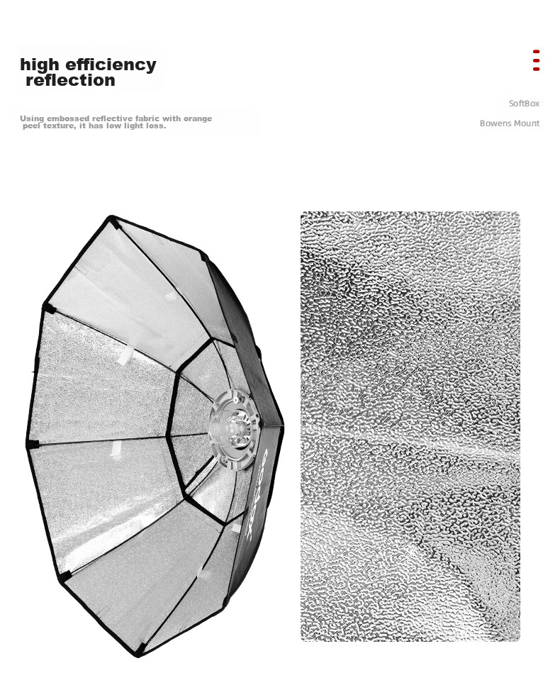 Godox 120cm Octagonal Softbox, Live Streaming Video Beauty Softbox, Photography Studio Shooting Fill Light, Soft Light Dome, Baorong Mouth 9