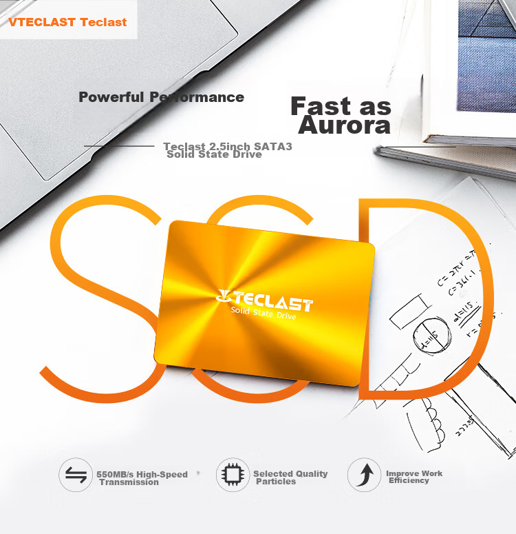 TECLAST 1TB SSD Solid State Drive SATA 3.0 Interface Aurora Series High-Speed Read And Write Upgrade for Computers 1