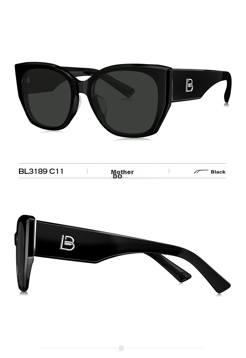 BOLON Sunglasses, Cat-Eye Polarized Style, Yang Zi's Same Model, Driving UV Protection Sunglasses, Trendy for Men And Women, BL3195C20 12