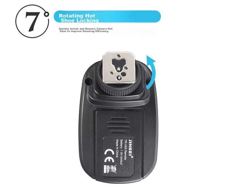 JINBEI TR-V6II Flash Trigger, Wireless Flash Trigger with Remote Control, Trigger for DSLR Cameras, Universal Version, TR-V6II Transmitter 6