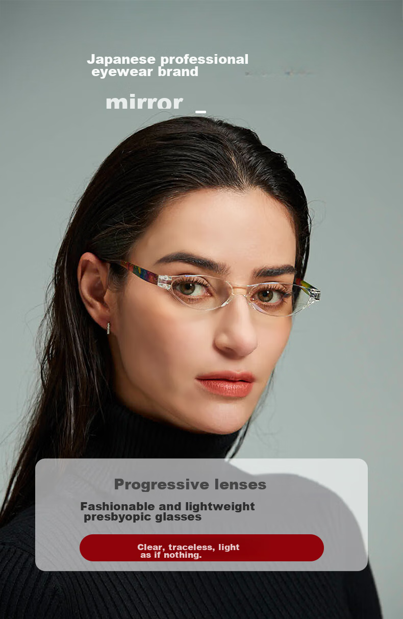 Jingpintang Blue Light Blocking Reading Glasses for Women, Ultra-Light Frameless Fashionable Cat-Eye Reading Glasses JD Self-operated Flagship Store Authentic 250 Degree 1