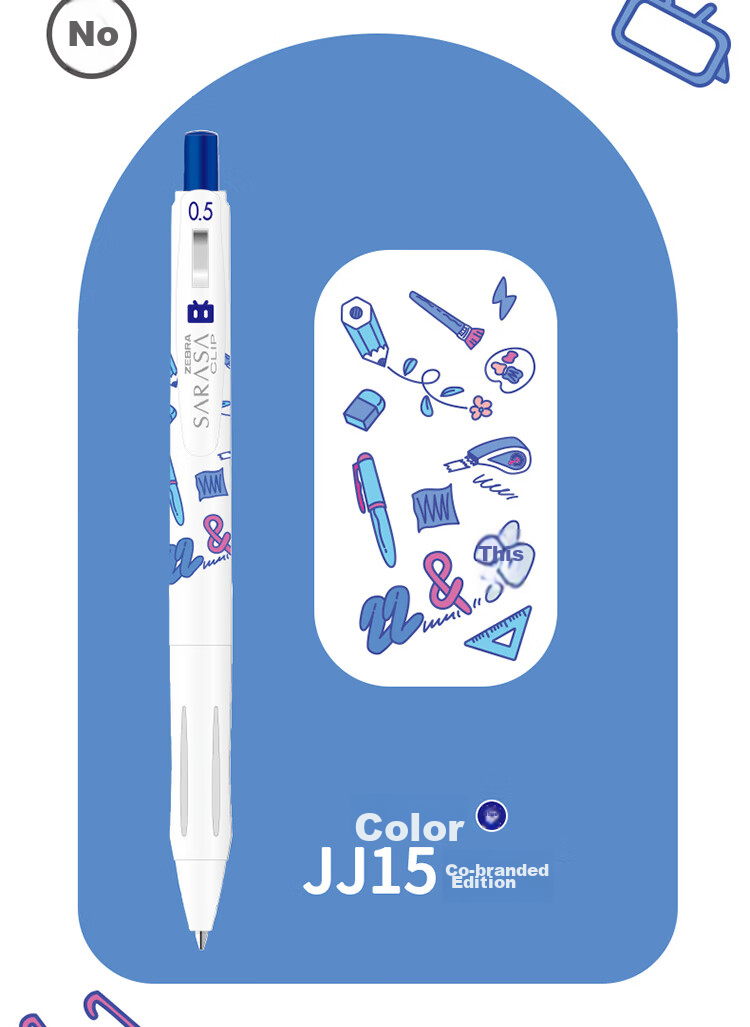 ZEBRA JJ15-WI Limited Edition Neutral Pen, 0.5mm Bullet Tip, Push-Button Signing Pen, Colorful Student Note-Taking And Journaling Pen, White Barrel with Red Ink, Single Pe 3