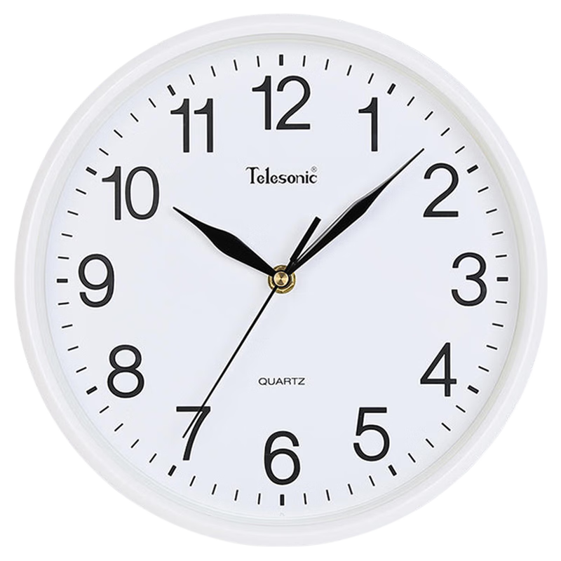 Telesonic Wall Clock, Home Living Room Clock, No Drilling Required, Wall-Mounted, Simple Design, Electronic Clock, Decorative Quartz Clock, 30cm