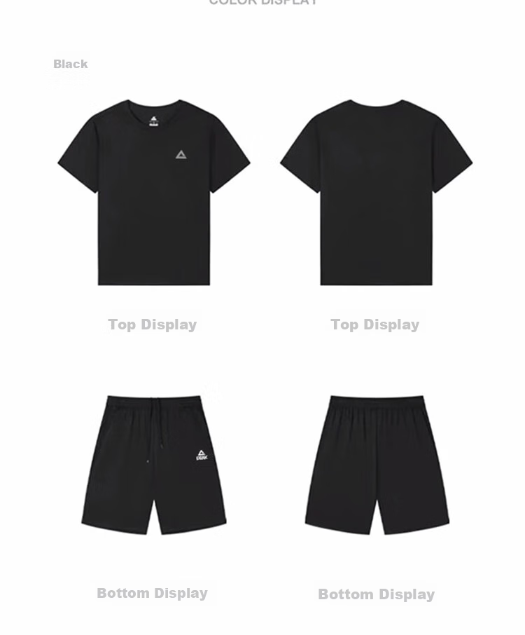 PEAK Sports Outfit Set for Men, Short-Sleeve Shorts, Summer Breathable Quick-Dry T-Shirt, Men's Running Casual Fitness Wear, Training Morning Jogging 15