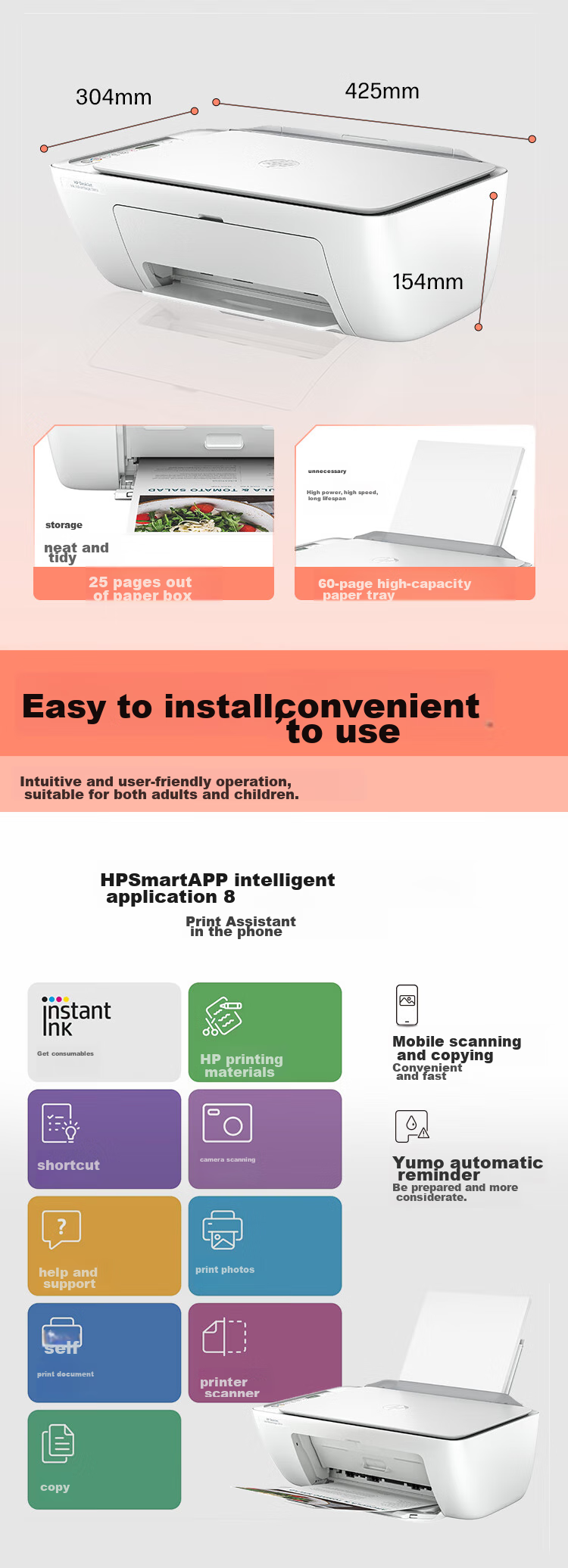 HP DJ 2877 Wireless Color Inkjet Home Printer for Students And Home Use, High-Volume Printing, Scanning, Copying, All-In Multifunctio 12