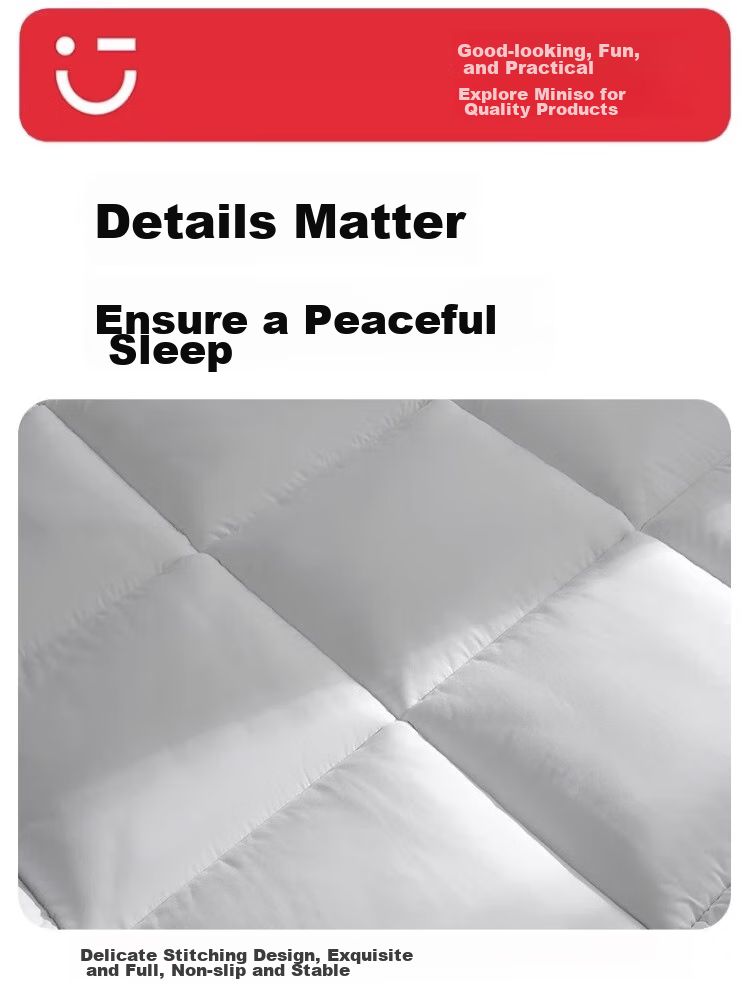 MINISO Star-Rated Hotel Grade Class A Antibacterial Mattress Pad, Soft Bed Mat, Double Bed Pad for 1.8x2 Meter Bed 11