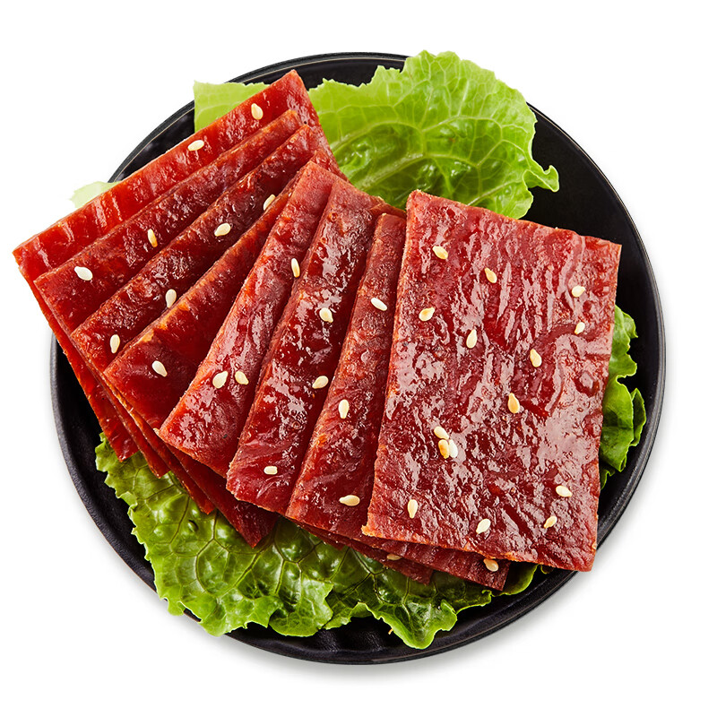 来伊份居司令白芝麻猪肉脯200g高蛋白手撕肉片肉干肉脯即食解馋休闲零食