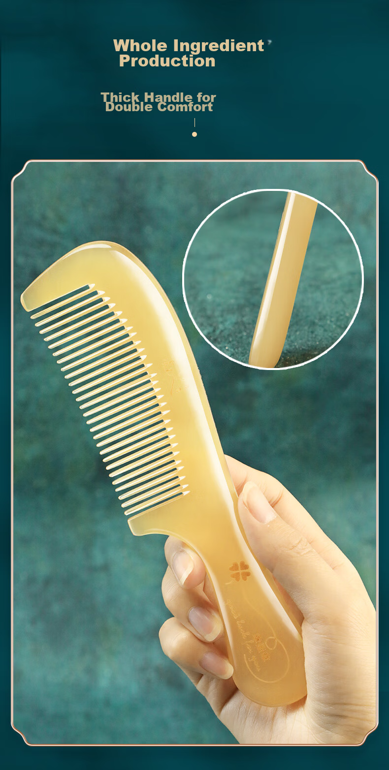Yumeiren Comb, White Buffalo Horn Comb, Thickened And Enlarged, Women's Massage Comb, Wedding Gift, Birthday Present for Girlfriend 10