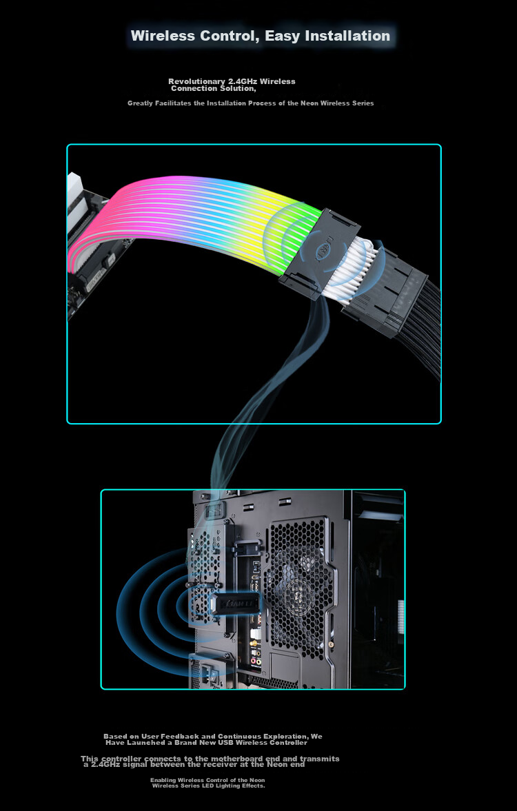 LIANLI Strimer Yicai Nici Xian Fourth Generation Wireless Version, Graphics Card Extension Cable 12+4-Pin Standard Version, Power Extension Cable, RGB Cable 5