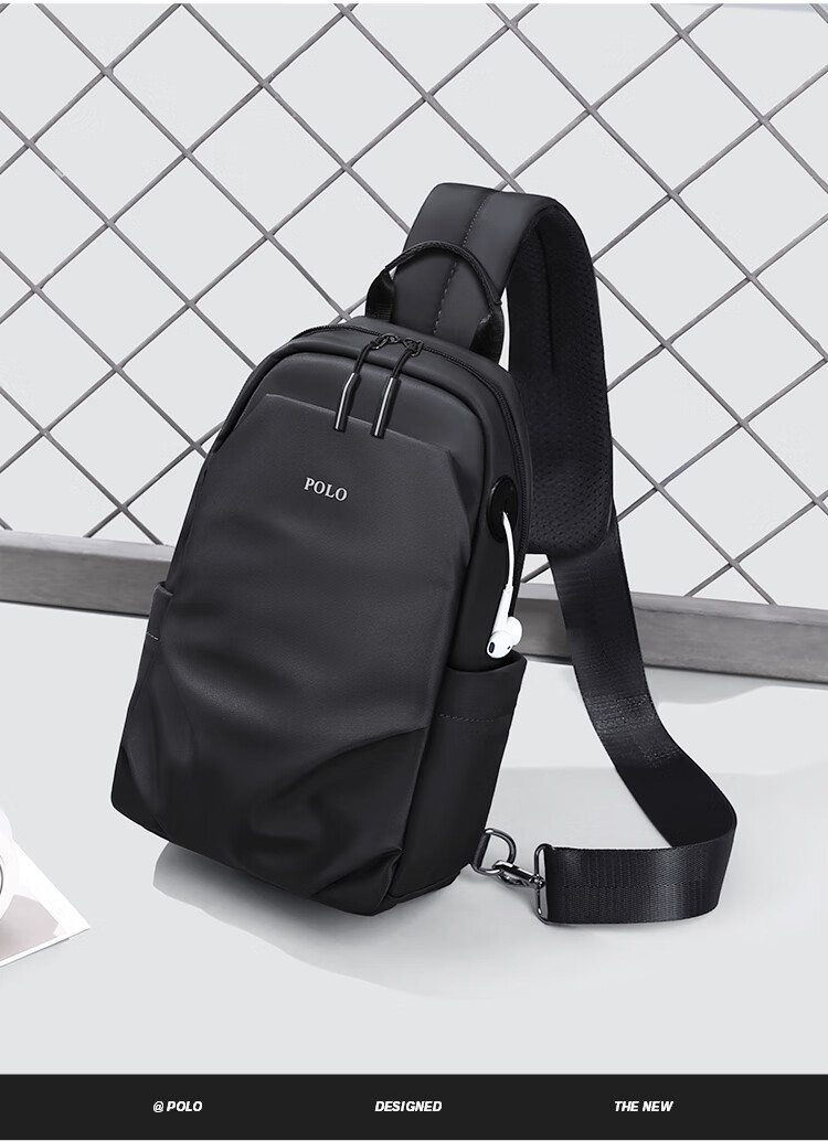 POLO Chest Bag, Men's Casual Shoulder Bag, Durable Waist Pack, Sports Crossbody Bag, Men's IPad Bag, Commuter Small Satchel 3