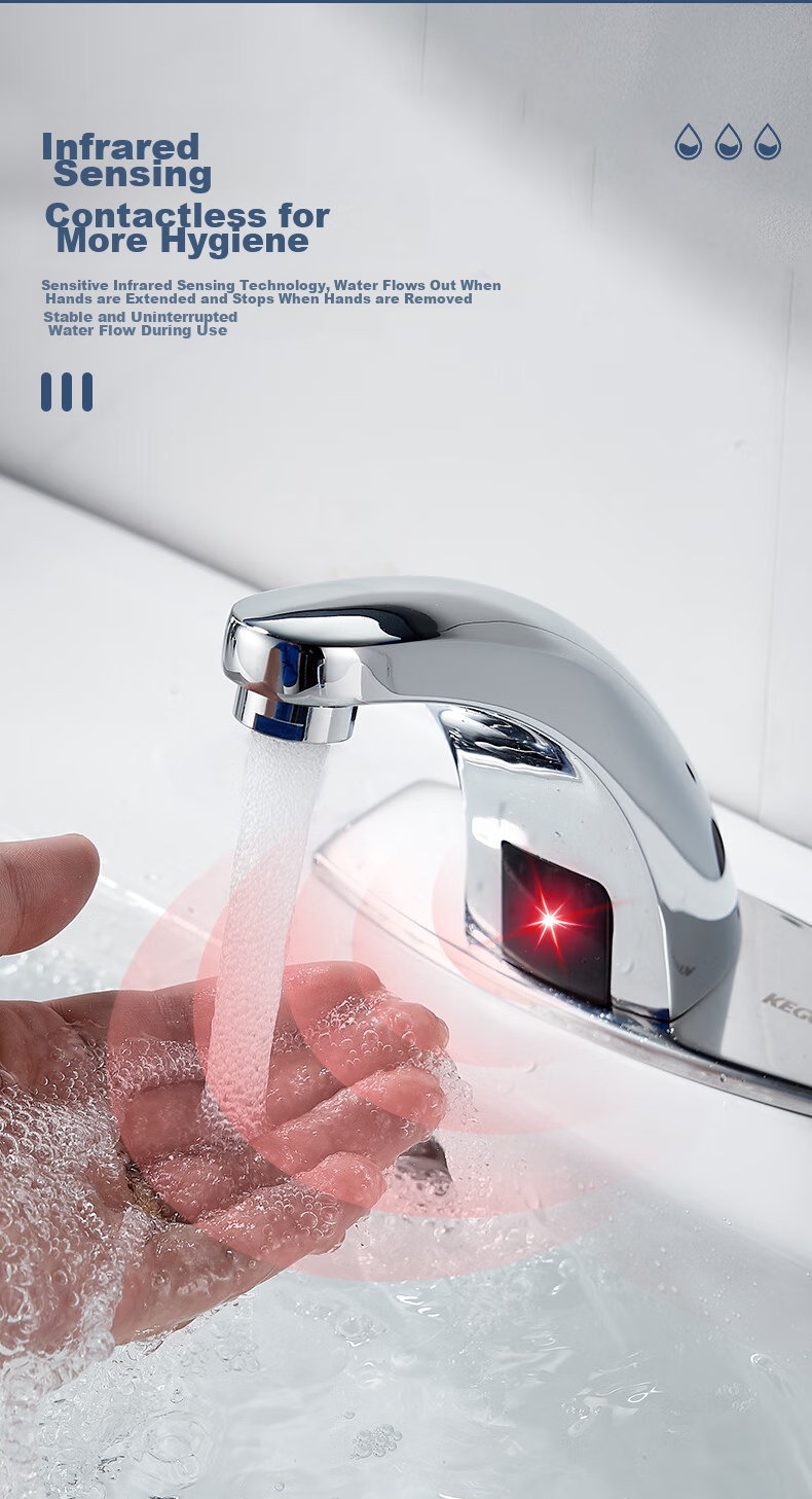 KEGOO Sensor Faucet, Single Cold Basin Battery Model, Automatic AC/DC Electric K1039 for Bathroom Sink And Washbasi 4
