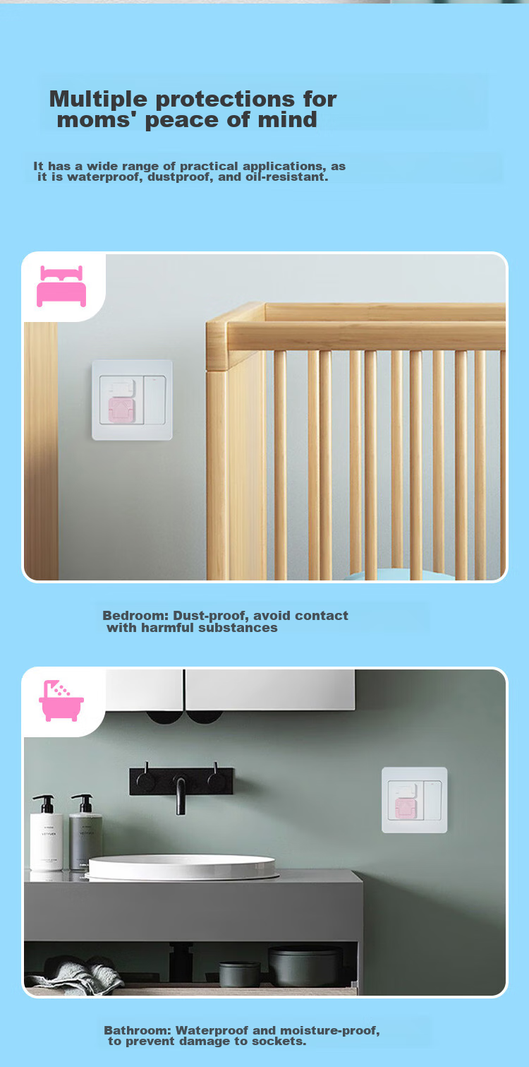 9I9 Socket Protective Cover, Baby Electric Shock Prevention Power Switch Protector, Child Plug Blocker, 24 Pieces A58 9