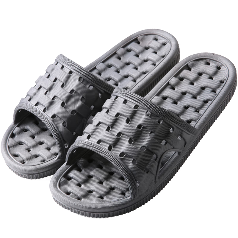 LETUO Men's Summer Bathroom Slippers Quick-Dry Indoor Massage Sandals Dark Gray 40/41 (Fits 39-40)