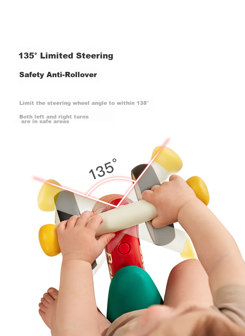 Babycare Children's Balance Bike, Four-Wheel Gliding Scooter, Toddler Walker without Pedals, for Ages 1-3, First Birthday Gift, Yuanli Qing 7