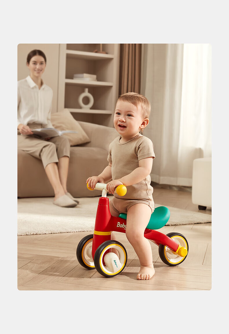 Babycare Children's Balance Bike, Four-Wheel Gliding Scooter, Toddler Walker without Pedals, for Ages 1-3, First Birthday Gift, Yuanli Qing 10