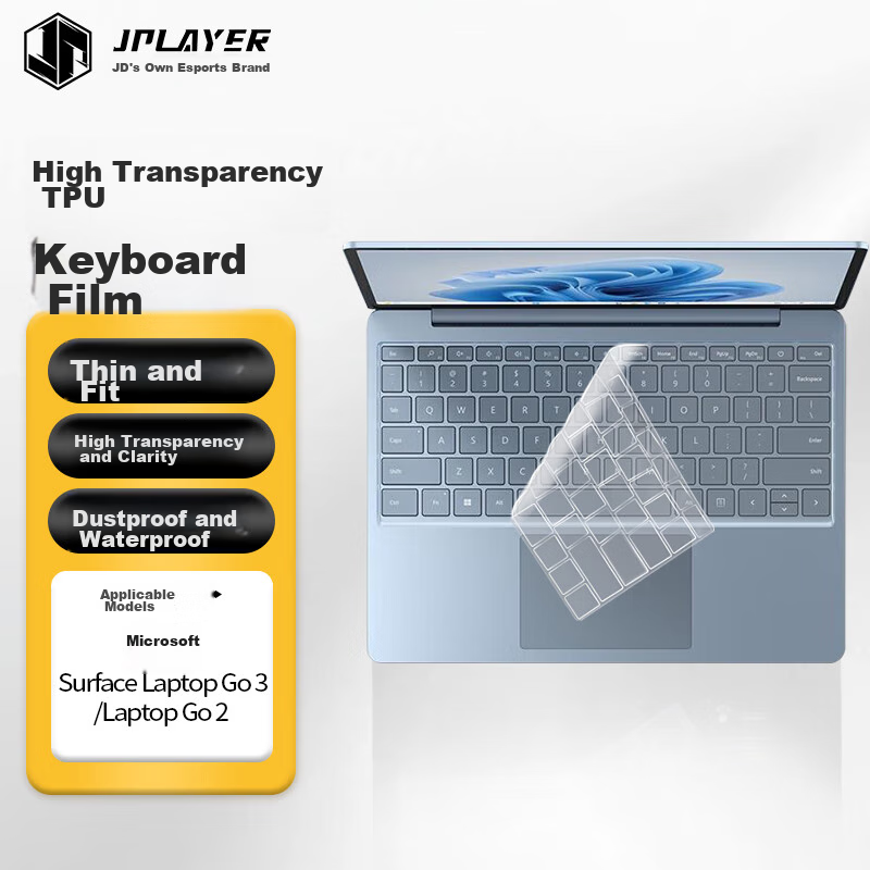 JPLAYER Keyboard Protector for Microsoft Surface Laptop Go 3/Laptop Go 2 Laptops, High Transparency Ultra-Thin Invisible Film, Waterproof And Dustproof Cover