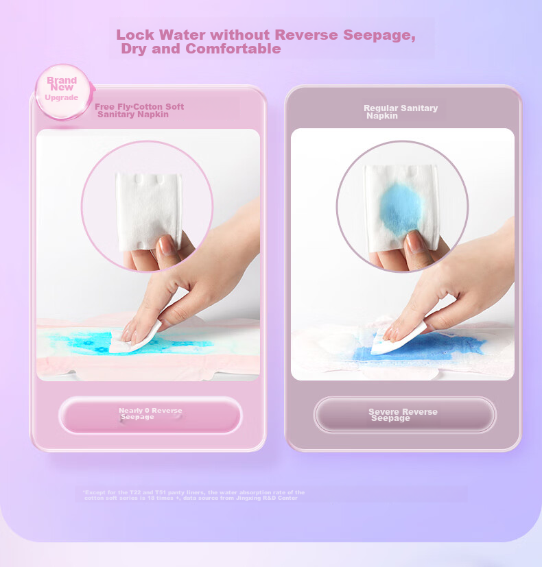 FREE Sold by JD, Popular Panty Liners Sanitary Napkins, Daily Use Portable Ultra-Thin Cotton Soft, 190mm*10 Pieces 7