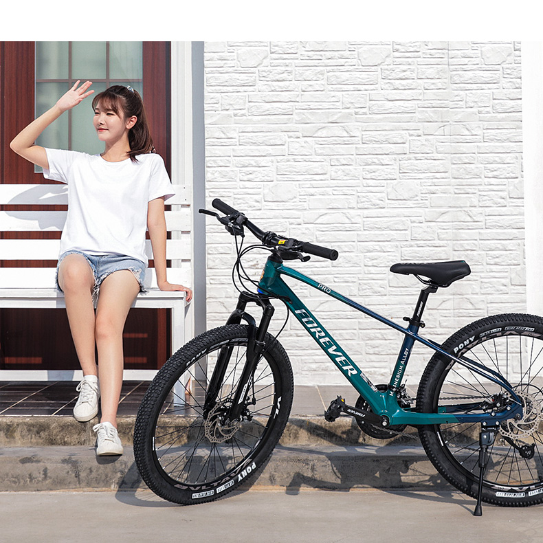 FOREVER Mountain Bike, 27-Speed, 26-Inch, for Men And Women, Adult And Youth, City Off-Road Bicycle, Nebula Gray 47