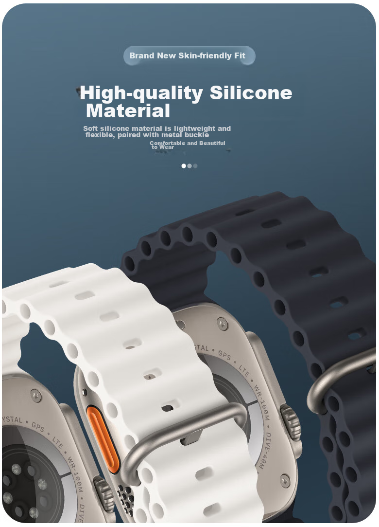 Binghong Magnetic Silicone Band for Apple Watch Ultra 3 Series S11/SE3/2 S10 S9/8/7 Unisex - Burgundy 5