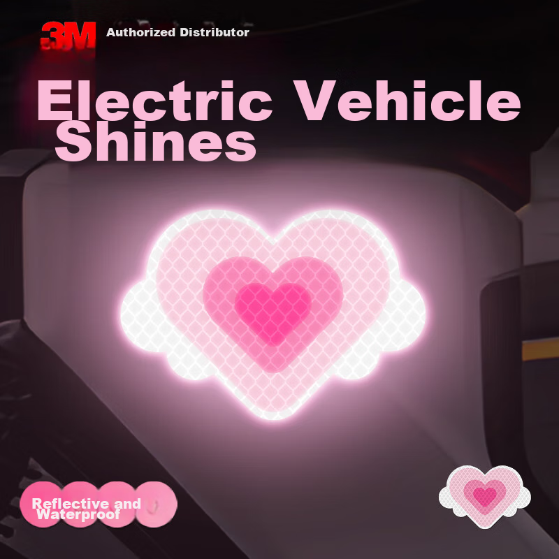 3M Reflective Warning Tape Label Luminous Sticker for Electric Bikes, Motorcycles, Cars, Scratch Cover Sticker Diamond Grade - Feixingxin 12.2cm*8.4cm (1 Piece/bag)