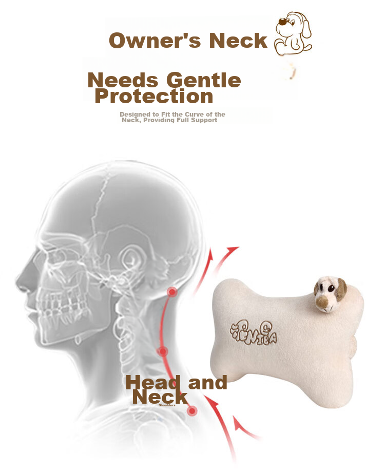 ICAROOM Car Headrest Neck Pillow, Hollow Cotton Car Cushion, Cartoon Car Bone Pillow NB-103KT 9