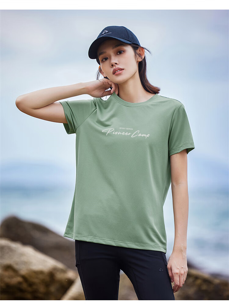 Pioneer Camp Quick-Dry Women's Round Neck T-Shirt, Lightweight Summer Undershirt, Breathable Outdoor Hiking Sports Top, White, M 18