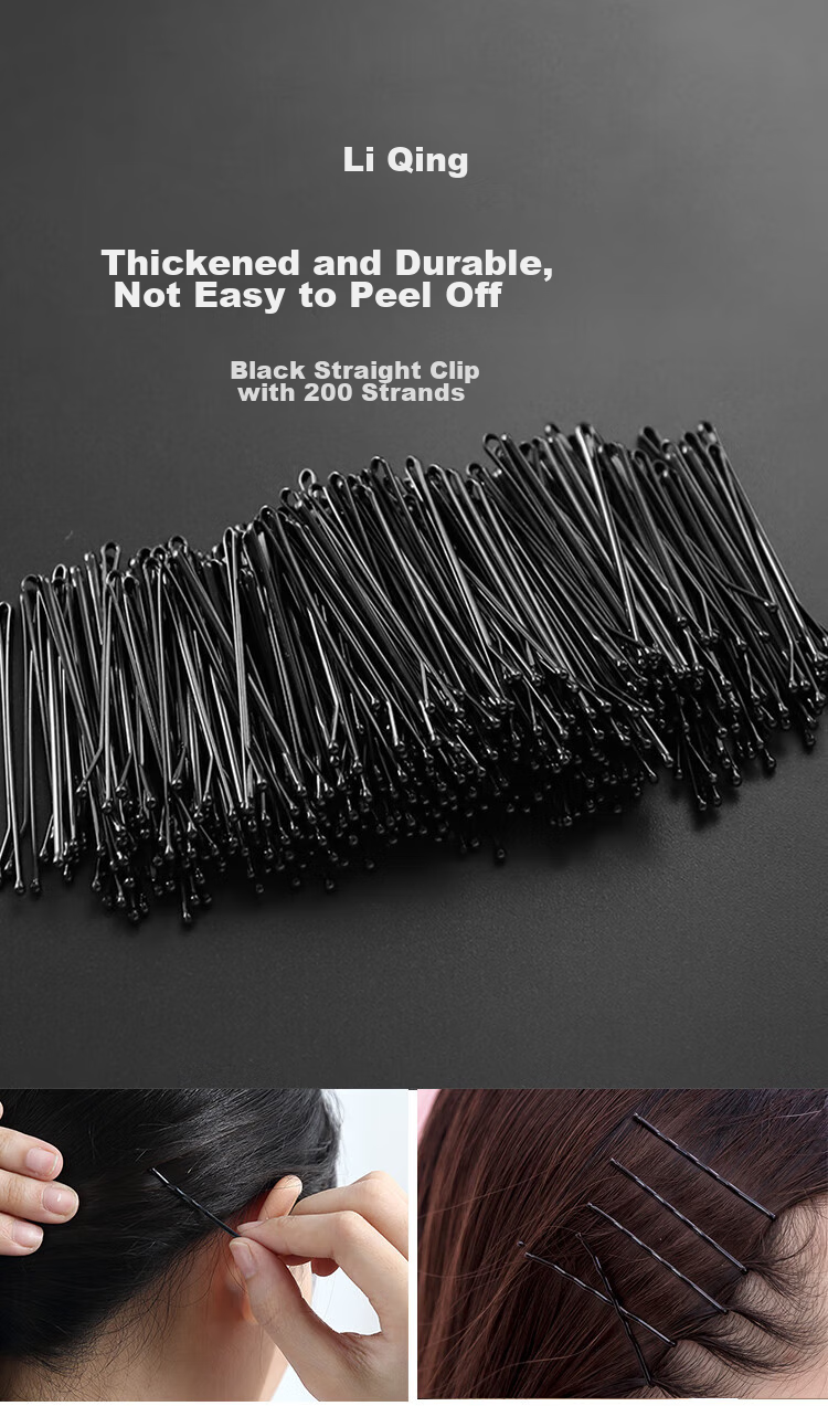 Liqing Wave Hair Clips, Straight Clips [200 Pieces Per Box], Small Black Clips, Invisible Hairpins, Bangs Clips, Side Clips 13