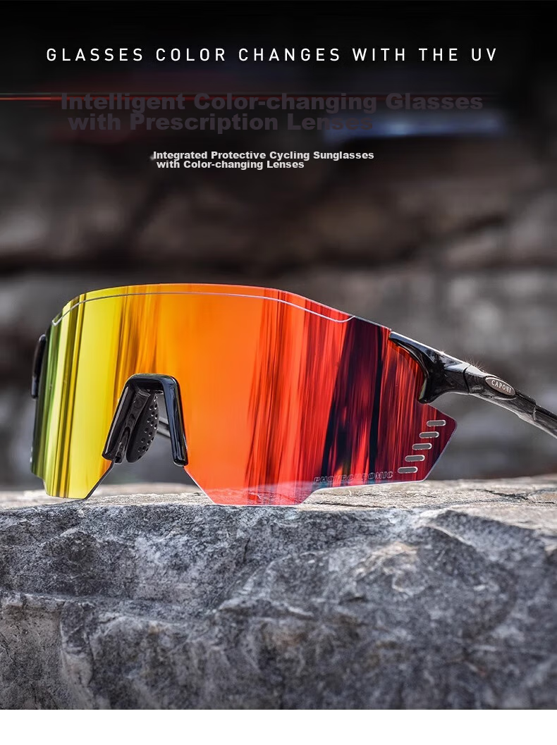 CAPONI Color-Changing Cycling Glasses for Men And Women, Outdoor Sports Running Sunglasses, Day And Night Dual-Use Hiking Sunglasses, UV Protectio 1