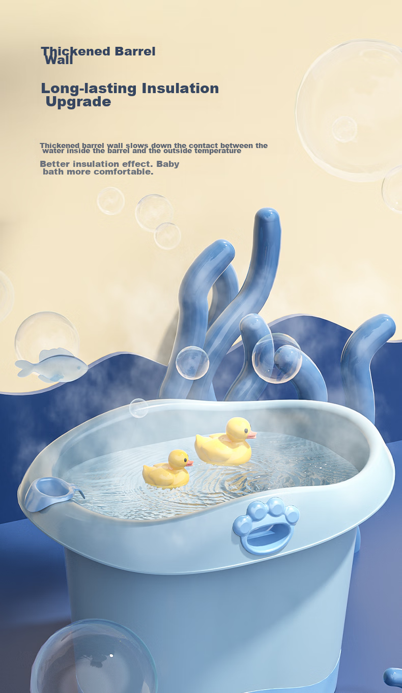 Babyhood Baby Bear Bathtub, Children's Bathing Tub, Infant Swimming Tub, Extra Large And Thick Baby Bathtub, 310 Blue 5