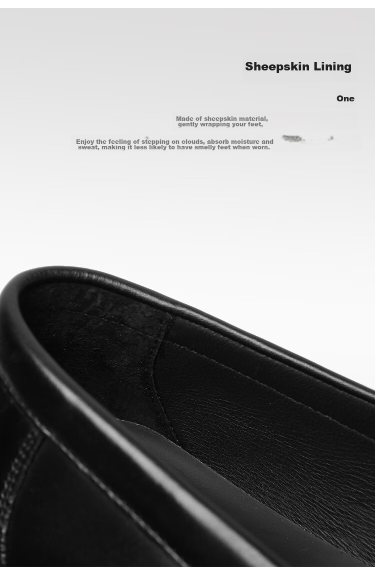 Goldlion Men's Leather Shoes, Loafers, Fashionable And Comfortable Slip-On Business Casual Shoes, 58013089501A, Black, Size 37 6